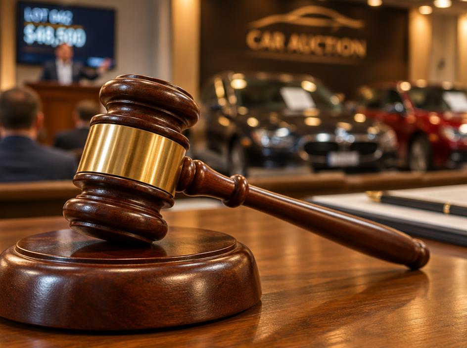 Auction gavel at a car auction