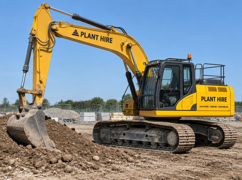 Excavator on a construction site